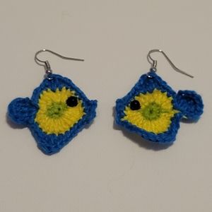 Handmade Fish Crochet Earrings